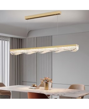 Modern minimalist restaurant pendant light, minimalist creative long strip dining table light, resin front desk bar counter straight LED lighting fixture