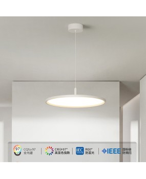 Minimalist restaurant pendant light, minimalist modern LED full spectrum eye protection light, ultra-thin dining table light, anti blue light bedroom pendant light