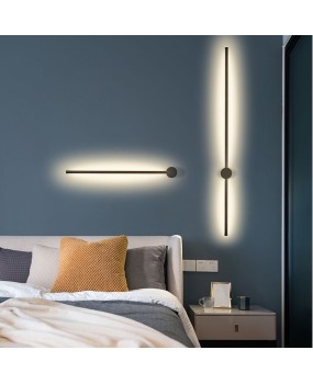 Minimalist wall lamp, bedroom bedside lamp, creative LED strip linear lamp, modern minimalist Nordic living room wall lamp