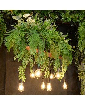 Forest style hot pot restaurant bar counter pendant light restaurant decorative light long dining table window sunroom courtyard decoration plant light