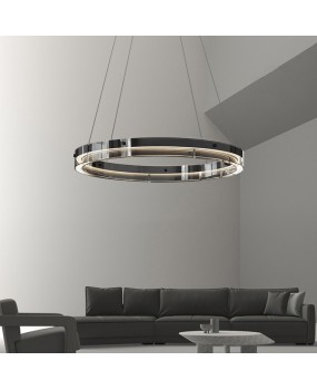 Italian minimalist living room pendant light, modern minimalist glass ring, Nordic high-end dining room, bedroom model room lighting fixtures