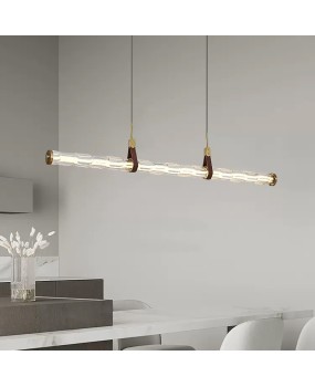 Italian minimalist restaurant water patterned glass pendant light, modern minimalist personality art, long strip creative bar counter exhibition hall pendant light