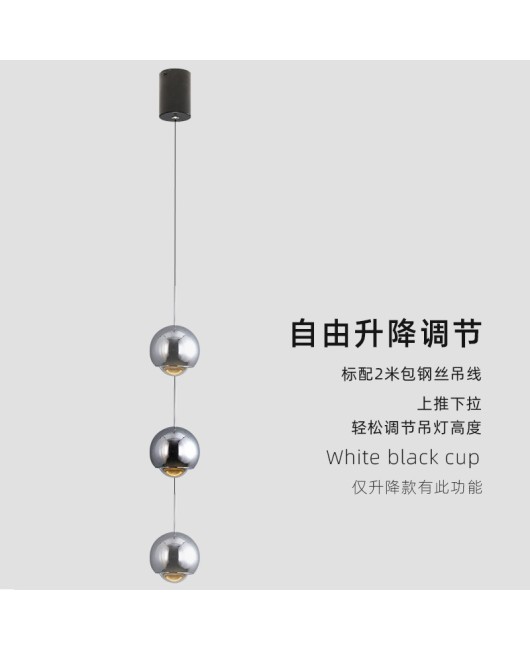 Bedroom bedside pendant light, luxurious, modern, simple, adjustable, master bedroom hanging line light, minimalist bedside lamp, bar counter small hanging