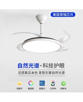 New Fan Light Ceiling Fan Light Preh Light Source Invisible Integrated Fan Light Bedroom Living Room Fan Light Zhongshan Factory