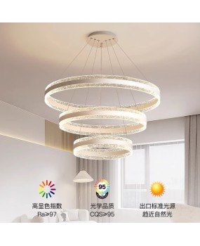 Living room light full spectrum eye protection light, modern and simple Nordic light luxury circular dining room pendant light, LED high color rendering light