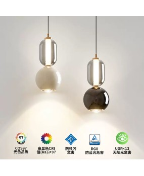 Bedroom bedside pendant light, simple modern glass living room background wall designer, foyer light luxury lifting long hanging line light