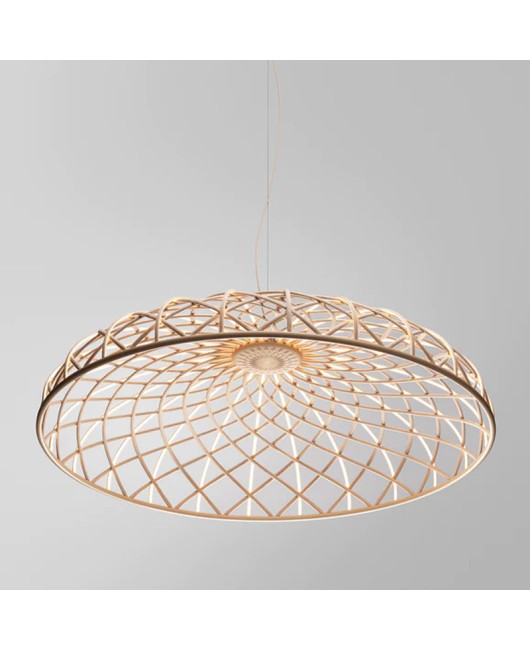 Italian restaurant pendant light, modern and minimalist designer style, bar counter, island platform, woven rope, circular lighting fixture