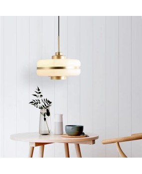 Nordic designer modern white jade glass pendant light creative modern minimalist restaurant bar counter study single head pendant light