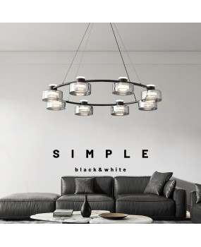 Italian minimalist modern living room pendant light, minimalist and creative high-end glass, Nordic LED all copper dining room bedroom master light