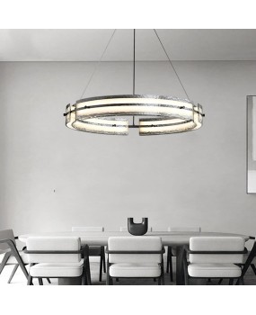 Italian minimalist living room pendant light, modern minimalist high-end design, glass LED ring, Nordic restaurant bedroom light