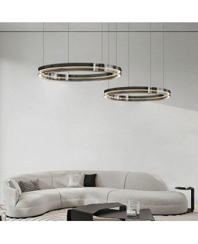 Italian minimalist living room pendant light, modern minimalist glass ring, Nordic high-end dining room, bedroom model room lighting fixtures