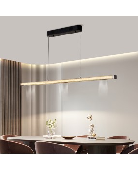 Italian minimalist restaurant pendant light, long LED strip, high-end designer, one character office, bar counter, dining table, living room pendant light