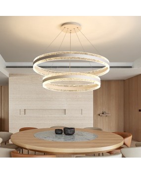 Living room light full spectrum eye protection light, modern and simple Nordic light luxury circular dining room pendant light, LED high color rendering light