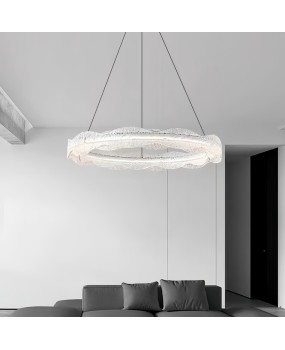 Italian minimalist living room pendant light platinum resin modern light luxury atmospheric circular new high-end dining room bedroom light