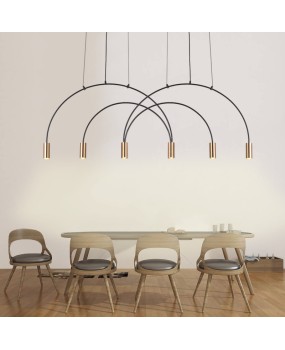 Nordic Postmodern Light Luxury Extremely Simple Restaurant Table Arched Long Line Bar Light Creative Personalized Bar Bar LED Pendant Light