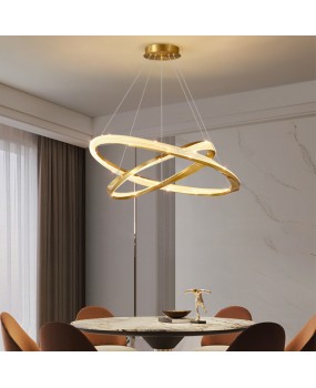 Living room pendant light, modern and simple new circular atmospheric bedroom light, Italian minimalist light luxury designer dining room light