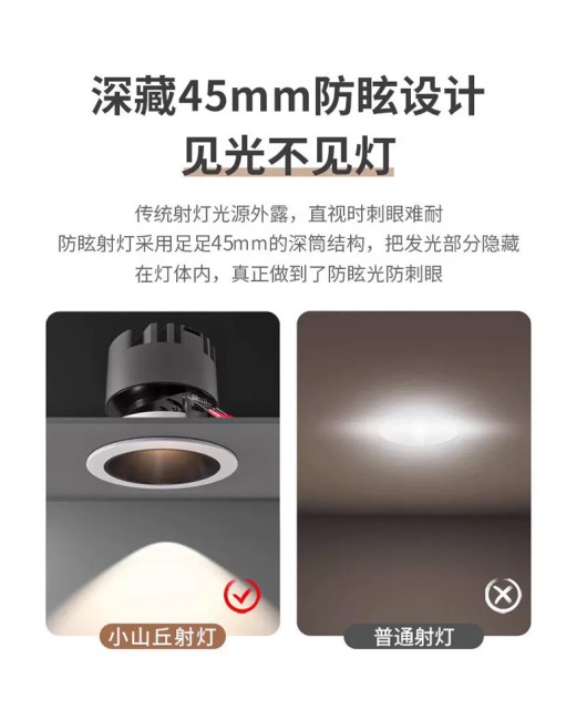 Small hill spotlight embedded anti glare wall wash spotlight, household extremely narrow border LED ceiling tube light, living room