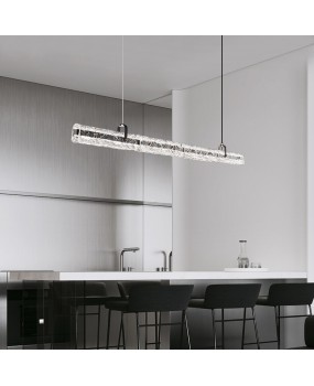 Nordic modern minimalist straight bar restaurant glass chandelier creative designer, light luxury minimalist bar long bar light