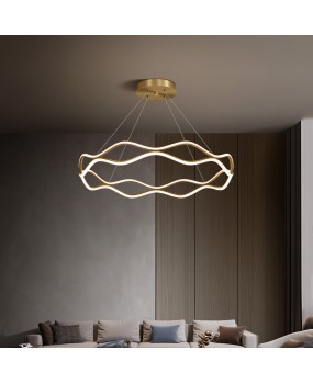 All copper modern minimalist living room pendant light minimalist luxury creative designer circular hall main light dining room bedroom light