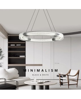 Italian minimalist home atmospheric living room pendant light, Nordic designer high-end all copper frosted glass dining room bedroom light