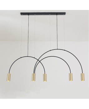 Nordic Postmodern Light Luxury Extremely Simple Restaurant Table Arched Long Line Bar Light Creative Personalized Bar Bar LED Pendant Light