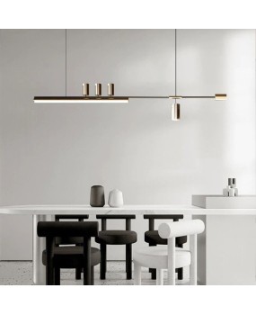 Modern minimalist restaurant pendant light, Nordic designer, light luxury island platform, creative personality, dining room bar counter, straight strip light