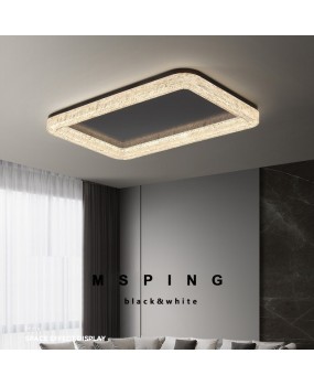 Italian minimalist all copper living room ceiling light, modern minimalist light luxury rectangular high-end eye protection full house lighting fixture