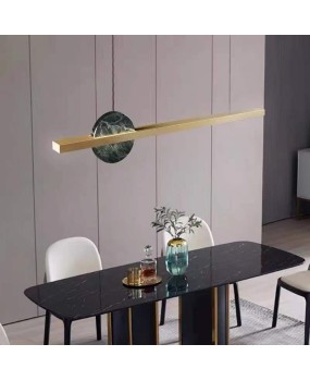 Modern minimalist marble one line long copper dining room pendant light minimalist luxury office living room island counter bar counter