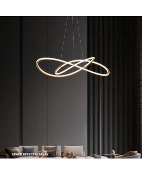 All copper minimalist living room pendant light, modern, luxurious, high-end Italian style living room master light, bedroom ring pendant light