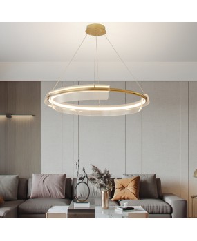 Living room pendant lamp designer circular LED light luxury internet famous restaurant atmospheric simple post-modern bedroom pendant lamp