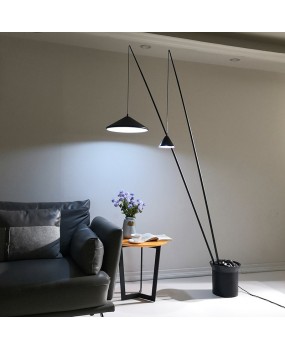 Nordic minimalist fisherman floor lamp, bedroom, living room, sofa, light luxury, high-end fishing lamp, model room, artistic lighting fixture