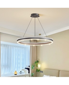 Living room pendant light, modern and simple creative circular hall light, Nordic high-end light luxury atmospheric bedroom room dining room light