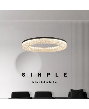 Resin all copper high-end luxury living room pendant light, grand villa hall designer, simple bedroom dining room strip light