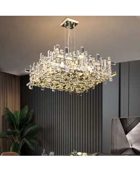 Italian style light luxury high-end atmospheric crystal chandelier designer villa luxury living room high-end feeling bedroom dining room lighting fixtures