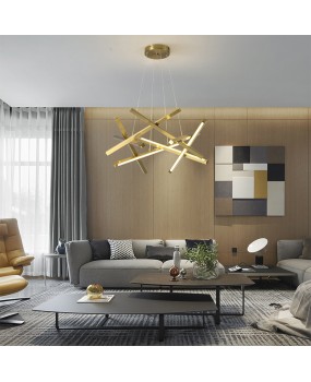 Nordic pendant lamp, living room light luxury, post-modern personality, metal restaurant branch designer, modern minimalist bedroom light