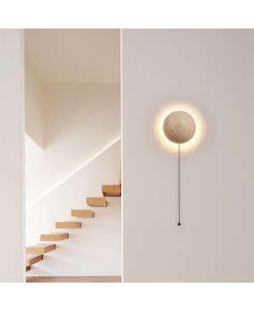 Nordic bedroom bedside wall lamp creative Japanese Wabi Sabi style homestay living room cream style staircase wall atmosphere lighting fixture