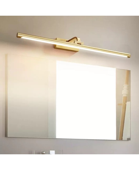 American minimalist brass wall lamp, all copper light luxury bathroom sink mirror, front light bookshelf lamp, corridor lighting, painting lamp