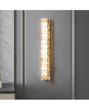 Postmodern light luxury water patterned glass wall lamp, long strip bedroom bedside lamp, living room TV wall, corridor, designer