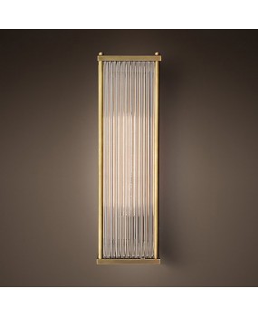 Postmodern Light Luxury Rectangular Insert Glass Rod Wall Light American Minimalist Living Room Dining Room Bedroom Corridor Wall Light