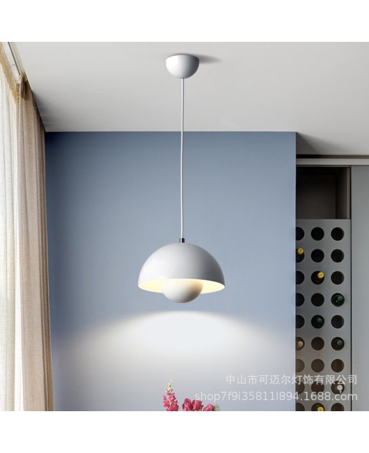 Bedhead pendant light, Nordic modern simple and atmospheric study, dining room, bedroom light, Danish creative flower bud bar counter pendant light