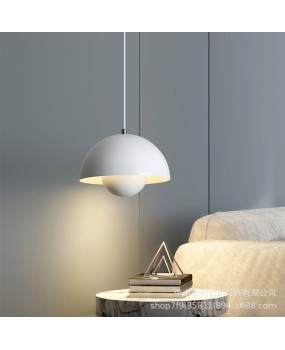 Bedhead pendant light, Nordic modern simple and atmospheric study, dining room, bedroom light, Danish creative flower bud bar counter pendant light