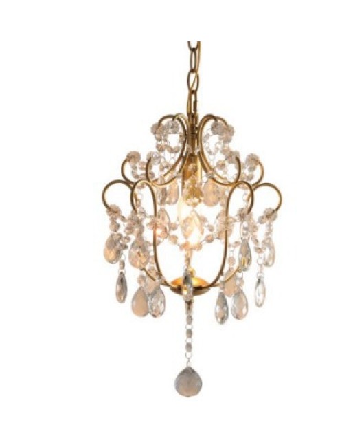 American style rural crystal lamp French restaurant entrance hall balcony bar counter staircase crystal pendant light