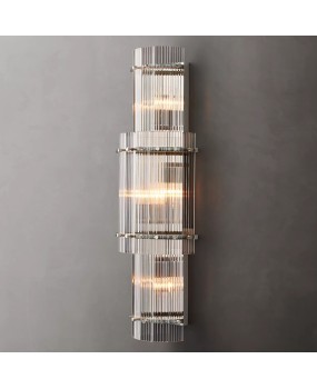 Postmodern American style light luxury personalized striped glass RH wall lamp simple retro designer living room villa lighting fixtures