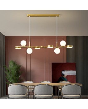 Nordic restaurant chandelier, modern and simple magic bean lighting, light luxury dining room, long bar, internet famous bar, creative and personalized lighting