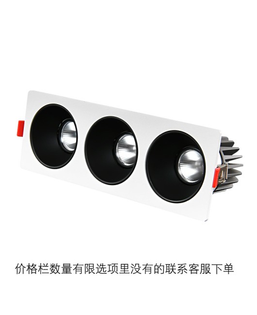 Bold lamp square spotlight three head hole lamp embedded anti glare double head barrel lamp four head hole lamp 110V tube lamp 20W