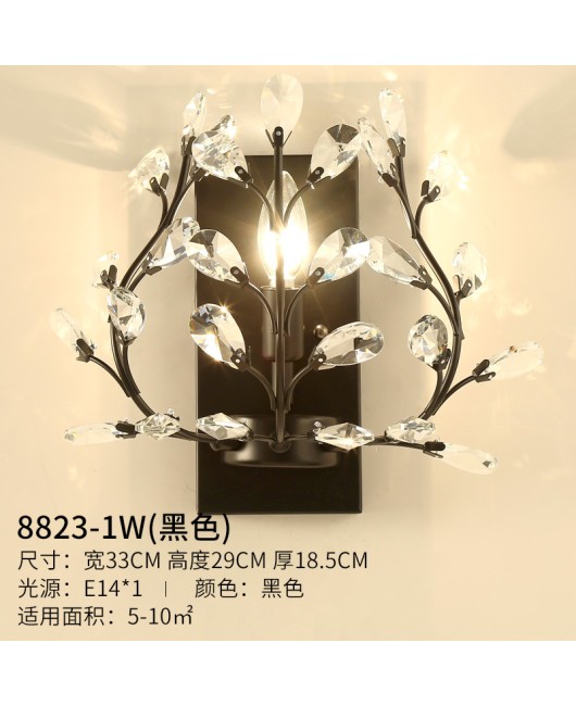 Cross border American RH Crystal TV Wall Light Bedroom Bedhead Balcony Entrance Corridor Living Room Decorative Wall Light