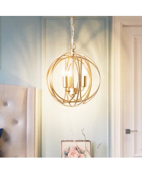 American style countryside chandelier, creative golden dressing room, bedroom light, foyer entrance, wrought iron balcony, spherical restaurant lighting