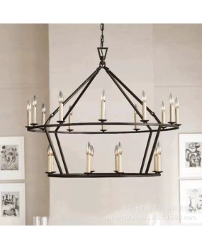 American retro restaurant, bedroom, dressing room, staircase, wrought iron pendant light, simple modern, classical, light luxury study pendant light