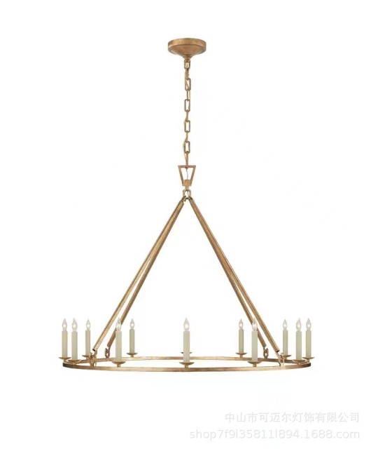 American retro restaurant, bedroom, dressing room, staircase, wrought iron pendant light, simple modern, classical, light luxury study pendant light