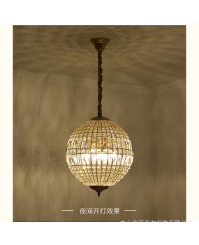 American style living room retro round ball gold atmospheric French duplex staircase bedroom room entrance garden crystal chandelier